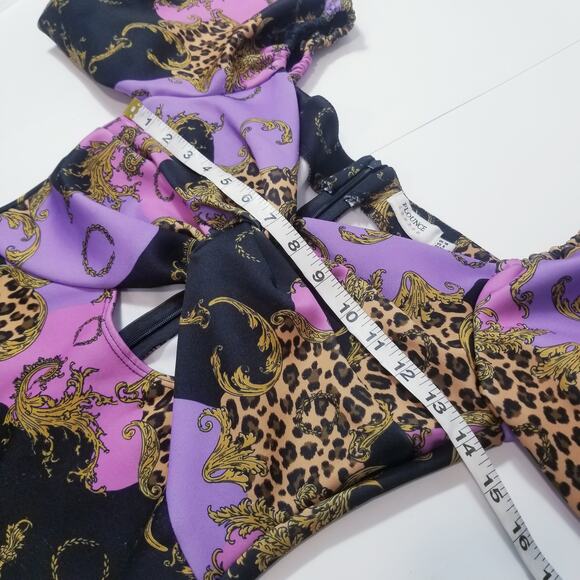 Flounce London Off Shoulder Midriff Bodycon Dress Puff Sleeves - Picture 5 of 14